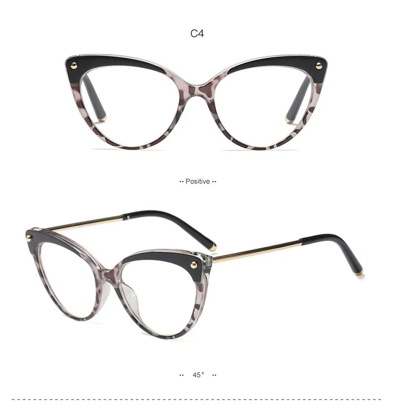 Hotony Women's Full Rim Cat Eye Acetate Frame Eyeglasses 93308
