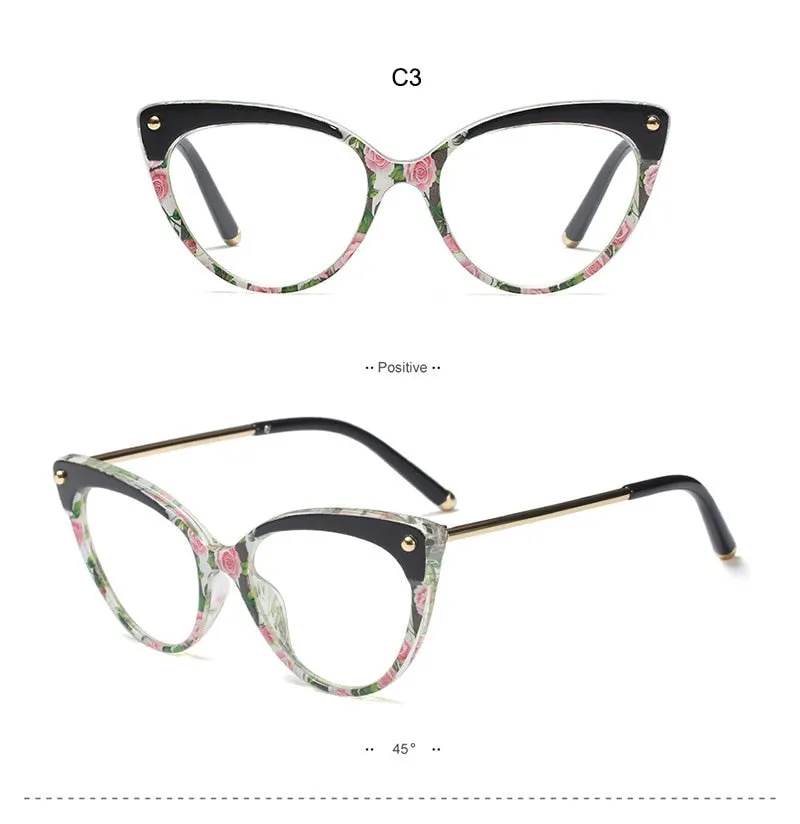 Hotony Women's Full Rim Cat Eye Acetate Frame Eyeglasses 93308