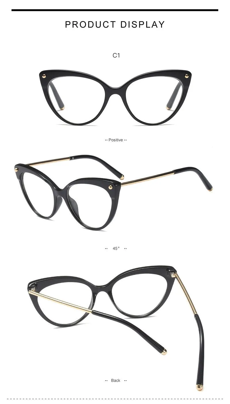 Hotony Women's Full Rim Cat Eye Acetate Frame Eyeglasses 93308
