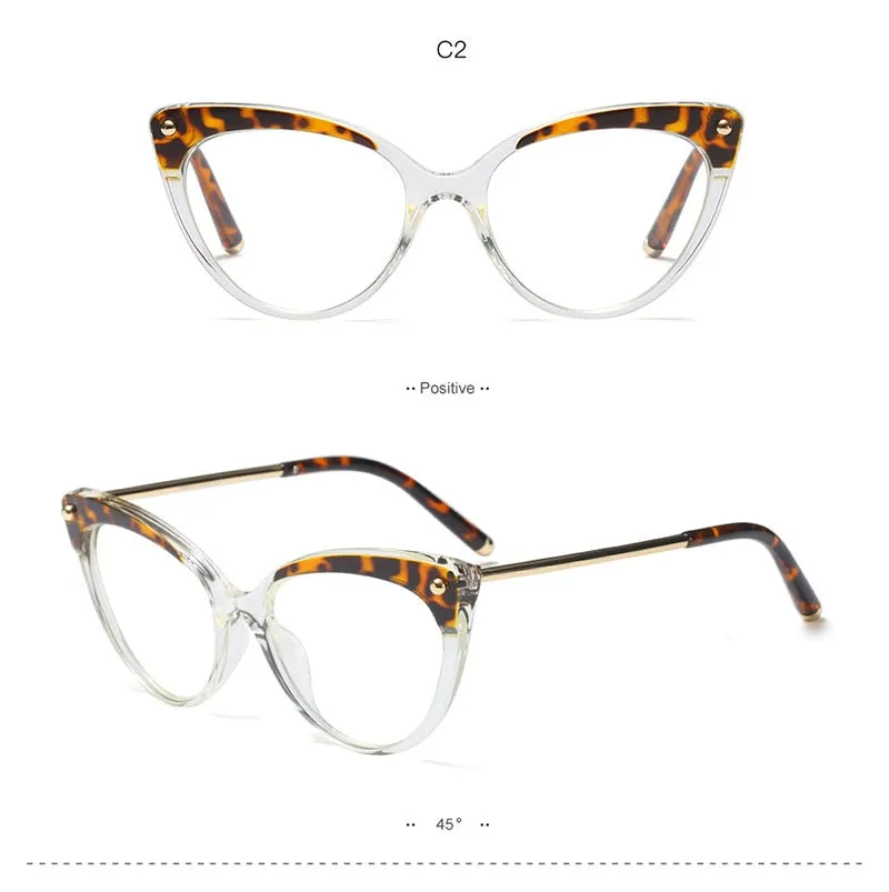 Hotony Women's Full Rim Cat Eye Acetate Frame Eyeglasses 93308
