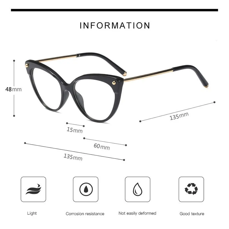 Hotony Women's Full Rim Cat Eye Acetate Frame Eyeglasses 93308