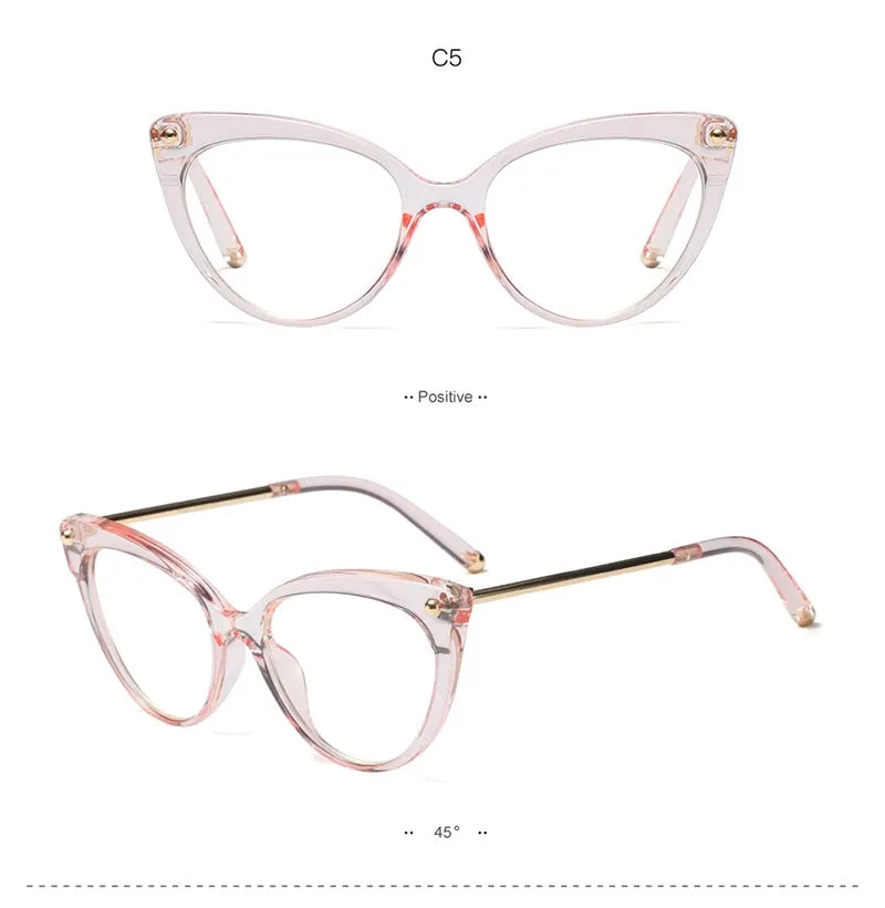 Hotony Women's Full Rim Cat Eye Acetate Frame Eyeglasses 93308