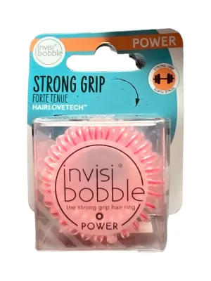 Invisibobble Power Hair Elastics - Magic Pink, 3 Count, Strong Hold, No-Kink Hair Ties
