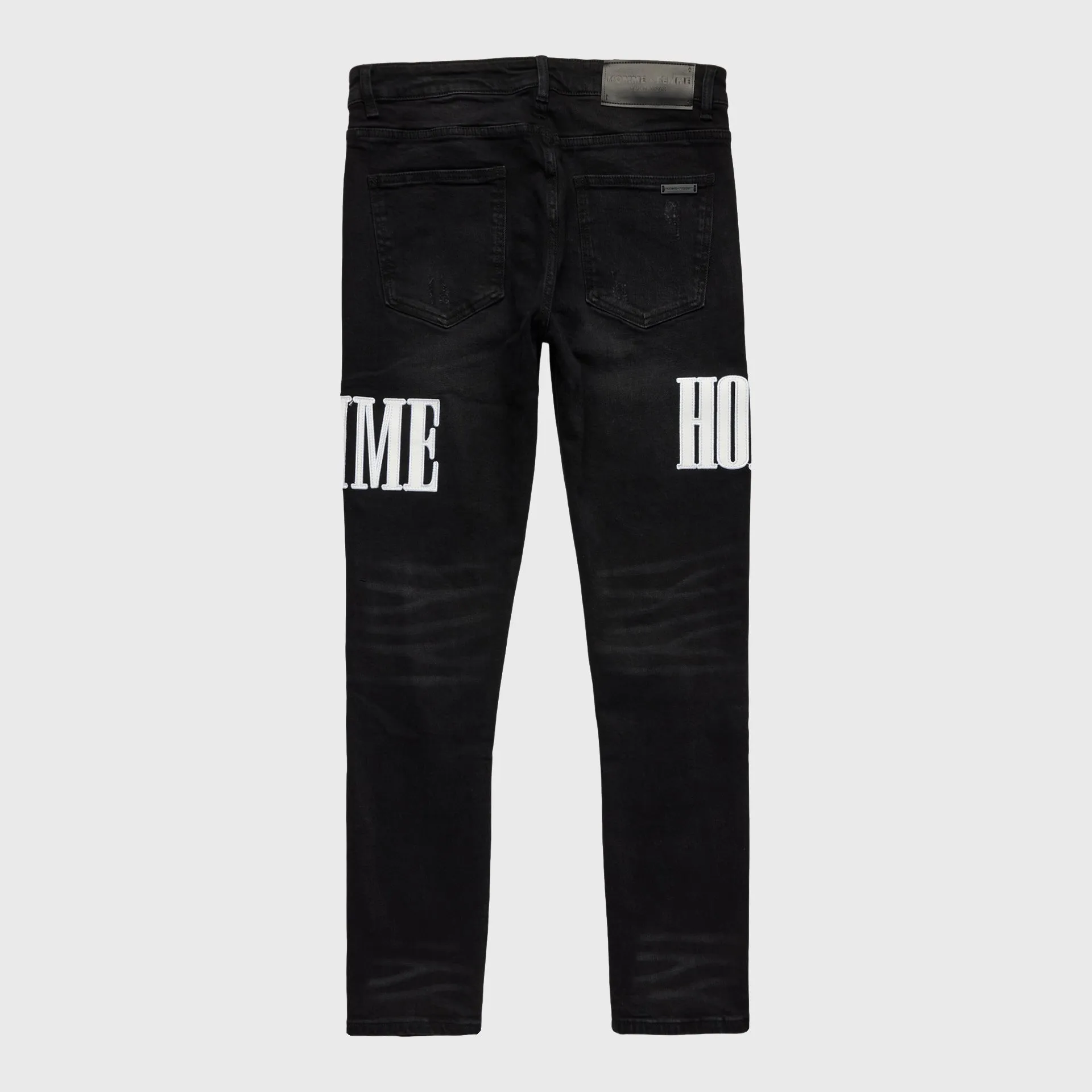 Letterman Denim Black With White Letters