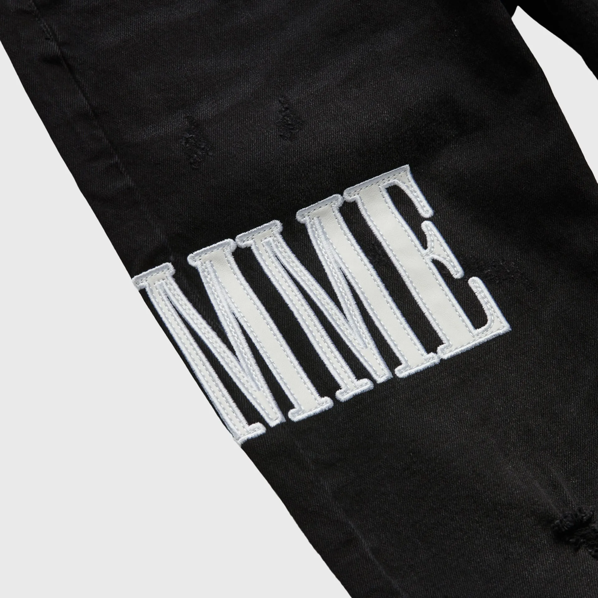 Letterman Denim Black With White Letters