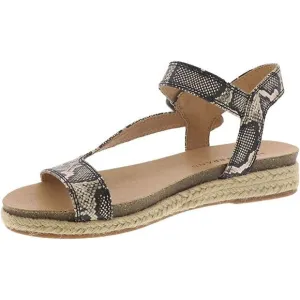 Lucky Brand Gabrien Natural Snake Suede Espadrille Flat Sandal Ankle Wedge Heel