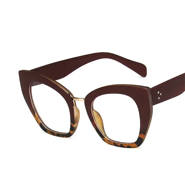 Oversized Acetate Frame Women Optical Clear Corrective Short-sighted Hyperopia Eyewear