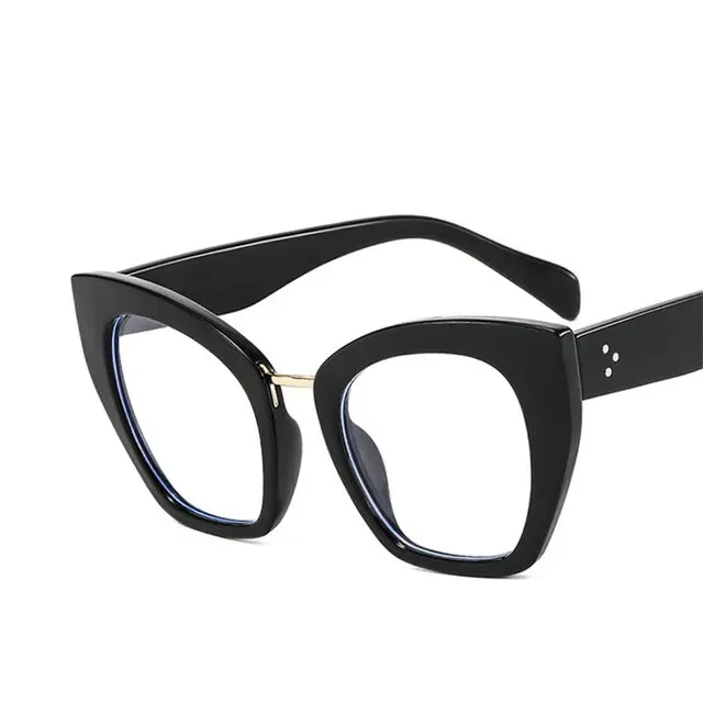 Oversized Acetate Frame Women Optical Clear Corrective Short-sighted Hyperopia Eyewear