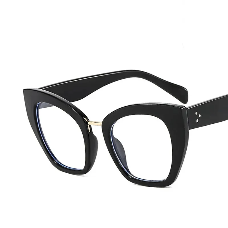 Oversized Acetate Frame Women Optical Clear Corrective Short-sighted Hyperopia Eyewear