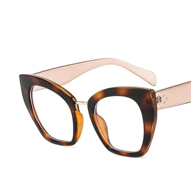 Oversized Acetate Frame Women Optical Clear Corrective Short-sighted Hyperopia Eyewear