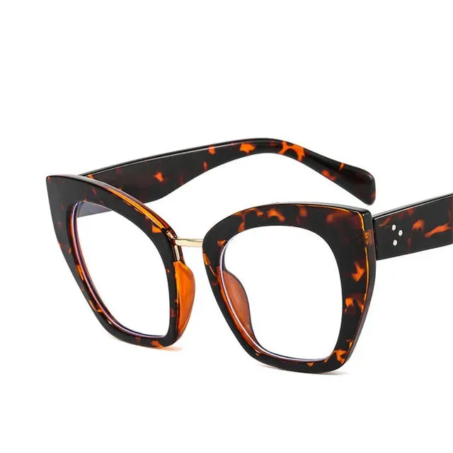 Oversized Acetate Frame Women Optical Clear Corrective Short-sighted Hyperopia Eyewear