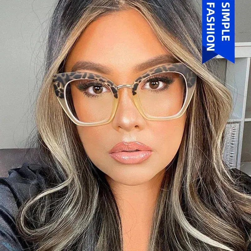 Oversized Acetate Frame Women Optical Clear Corrective Short-sighted Hyperopia Eyewear