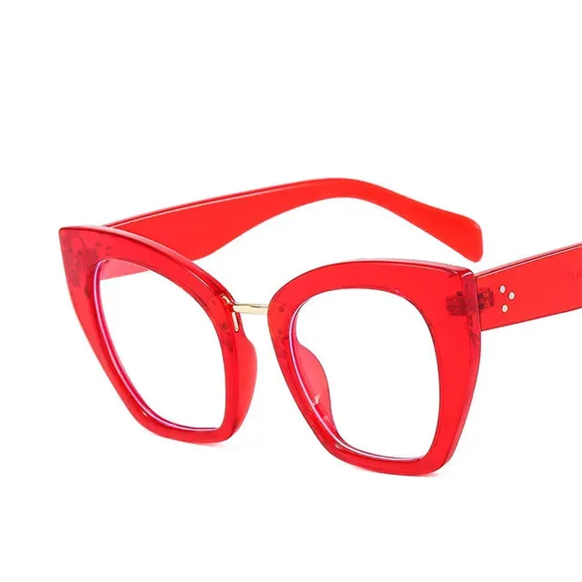 Oversized Acetate Frame Women Optical Clear Corrective Short-sighted Hyperopia Eyewear