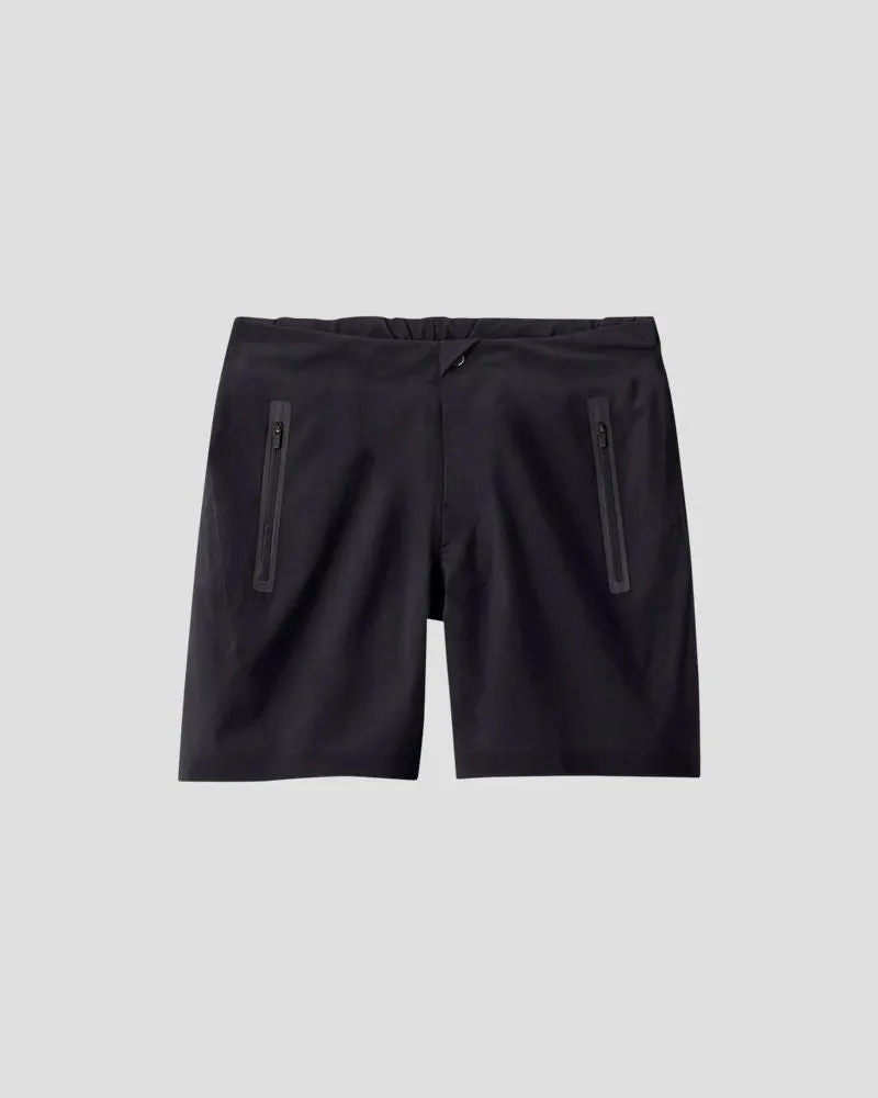 REGULAR FIT STRETCH SHORTS - BLACK