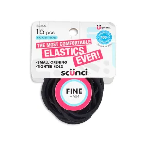 Scünci No Damage 4mm 4.5" Nylon Fine Hair Elastics