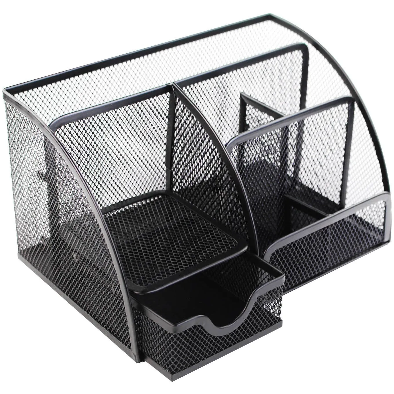 Select Wire Mesh Large Desk Organiser Black
