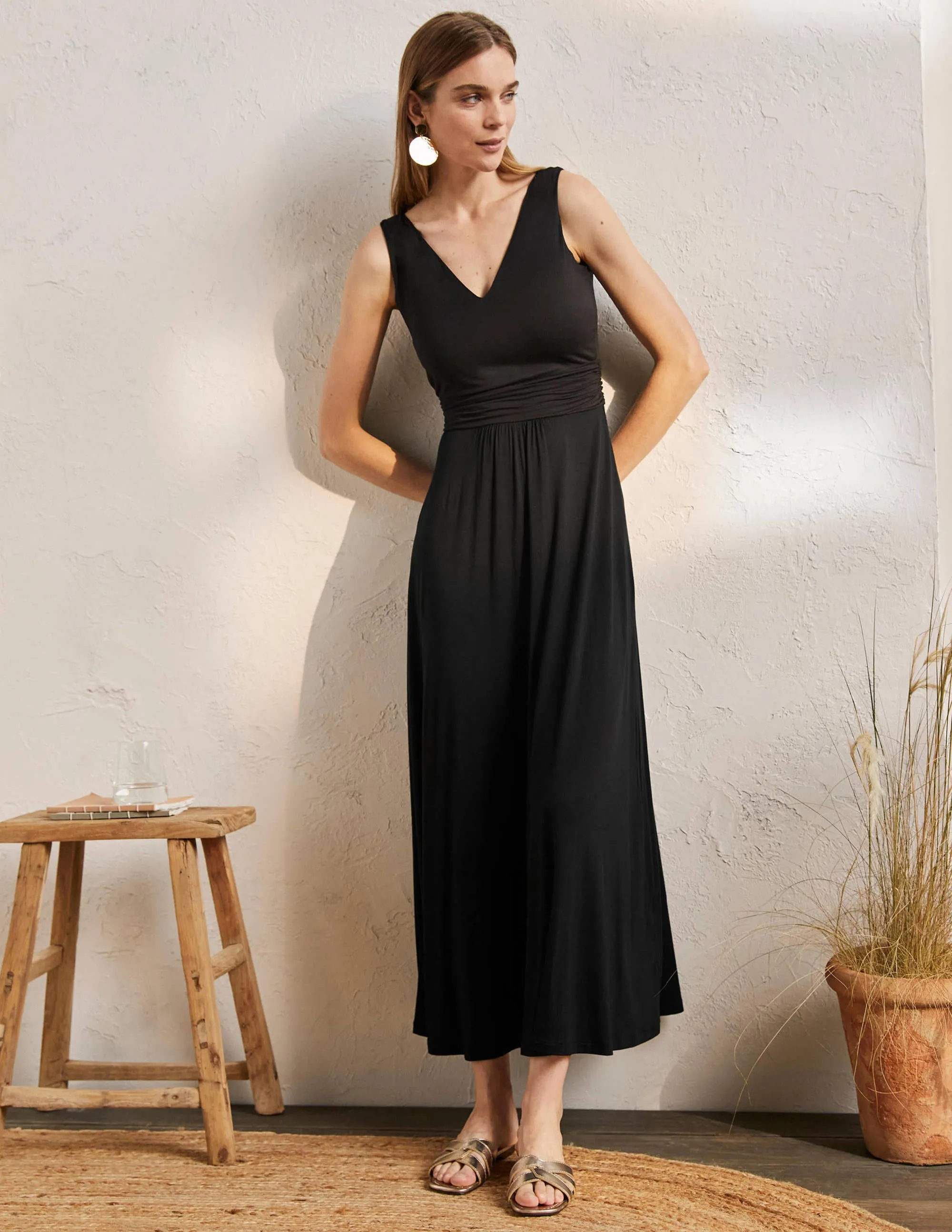 Sienna Jersey Maxi Dress-Black