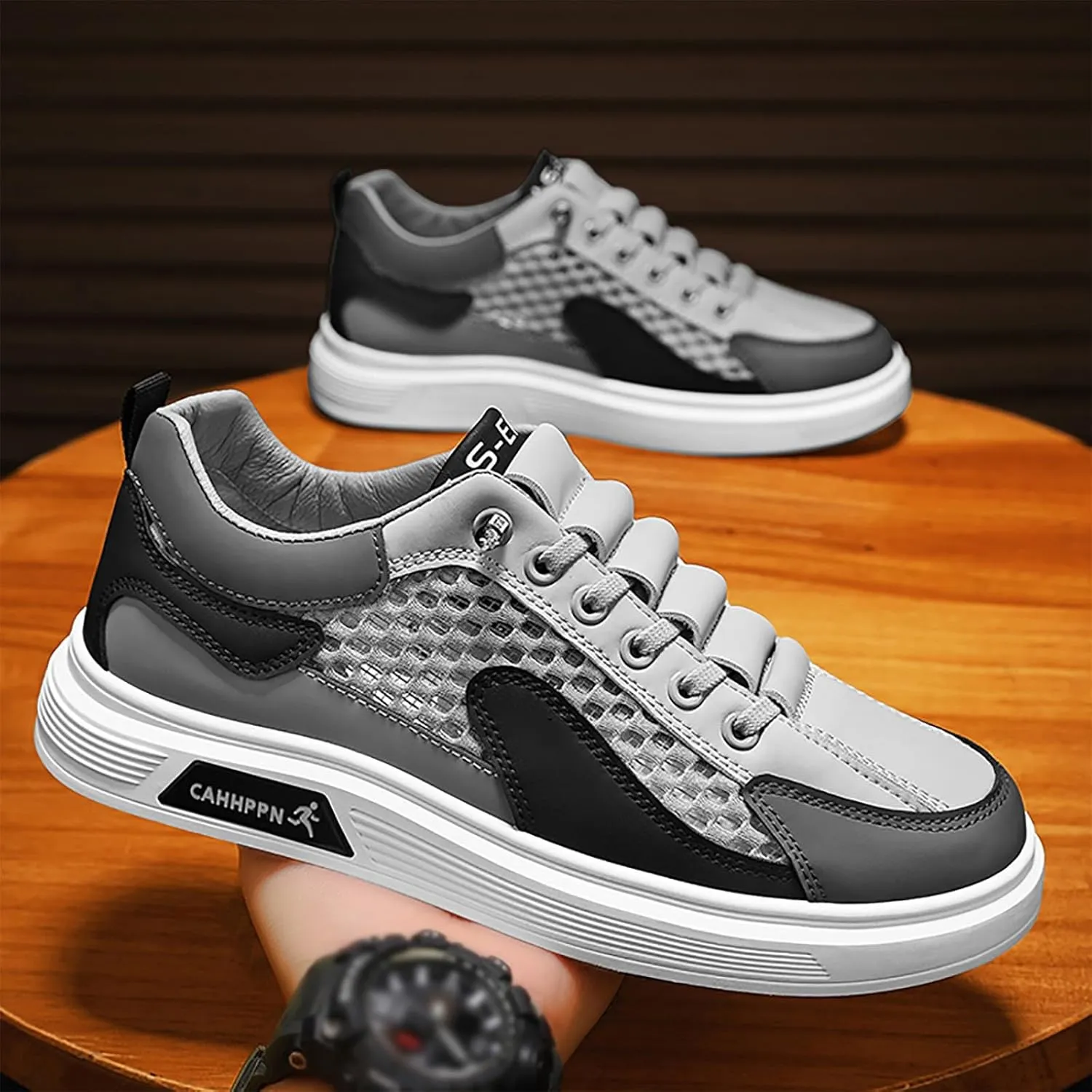 Slip on Walking Shoes for Men Comfortable Memory Foam Breathable Lightweight Fashion Sneakers Non Slip Arch Support Cushioning Training Gym Shoes Wide Width