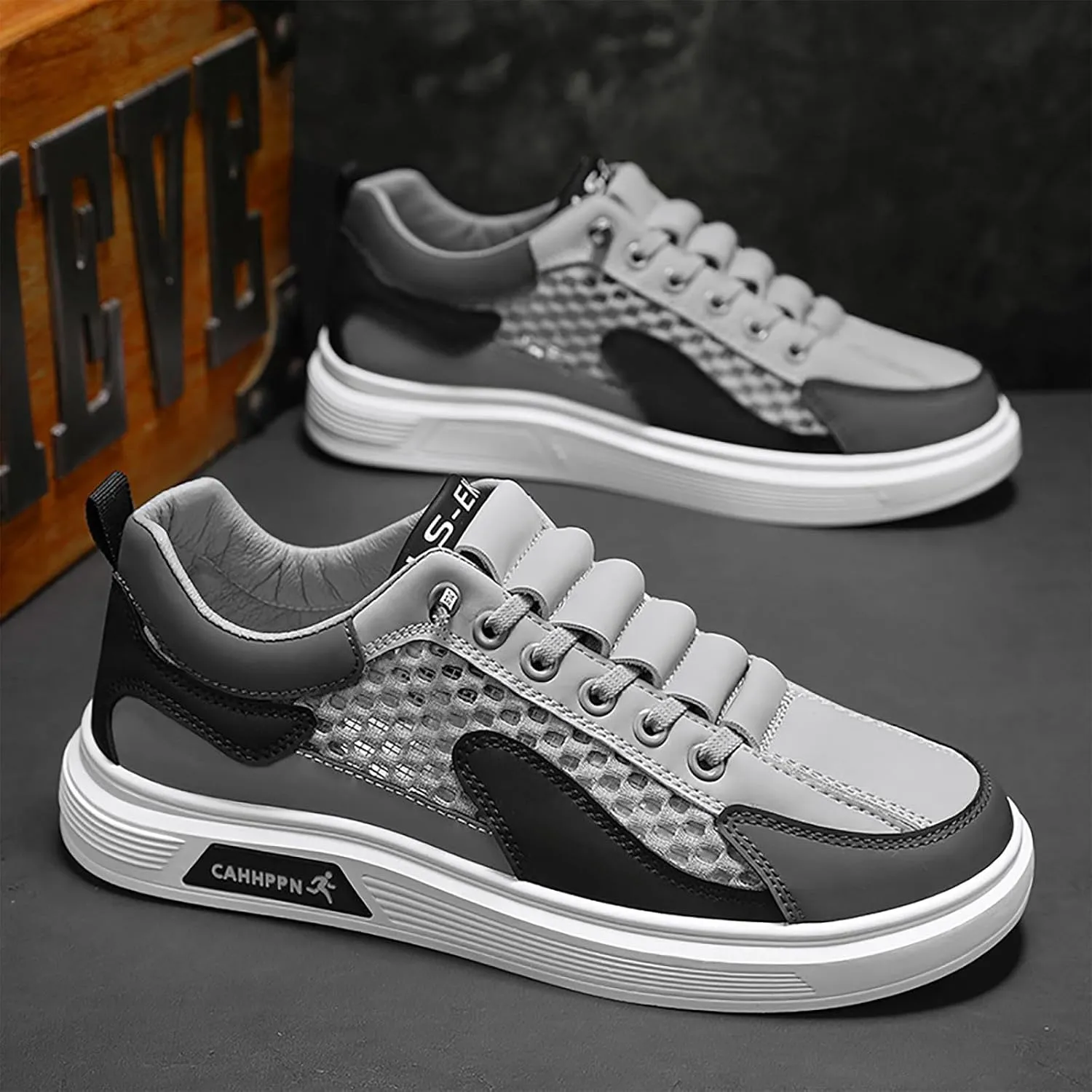 Slip on Walking Shoes for Men Comfortable Memory Foam Breathable Lightweight Fashion Sneakers Non Slip Arch Support Cushioning Training Gym Shoes Wide Width