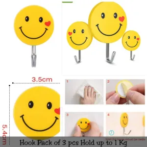 Stick On Emoji Hooks (Pack Of 3)