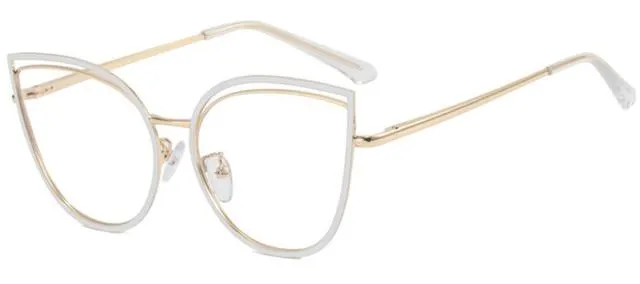 Stylish Elegant White Cat Eye Reading Glasses