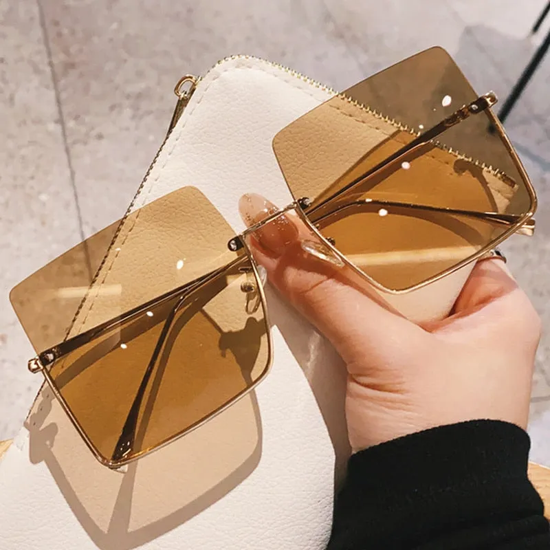 TEEK - Bizzy Boss Bottom Frame Square Sunglasses