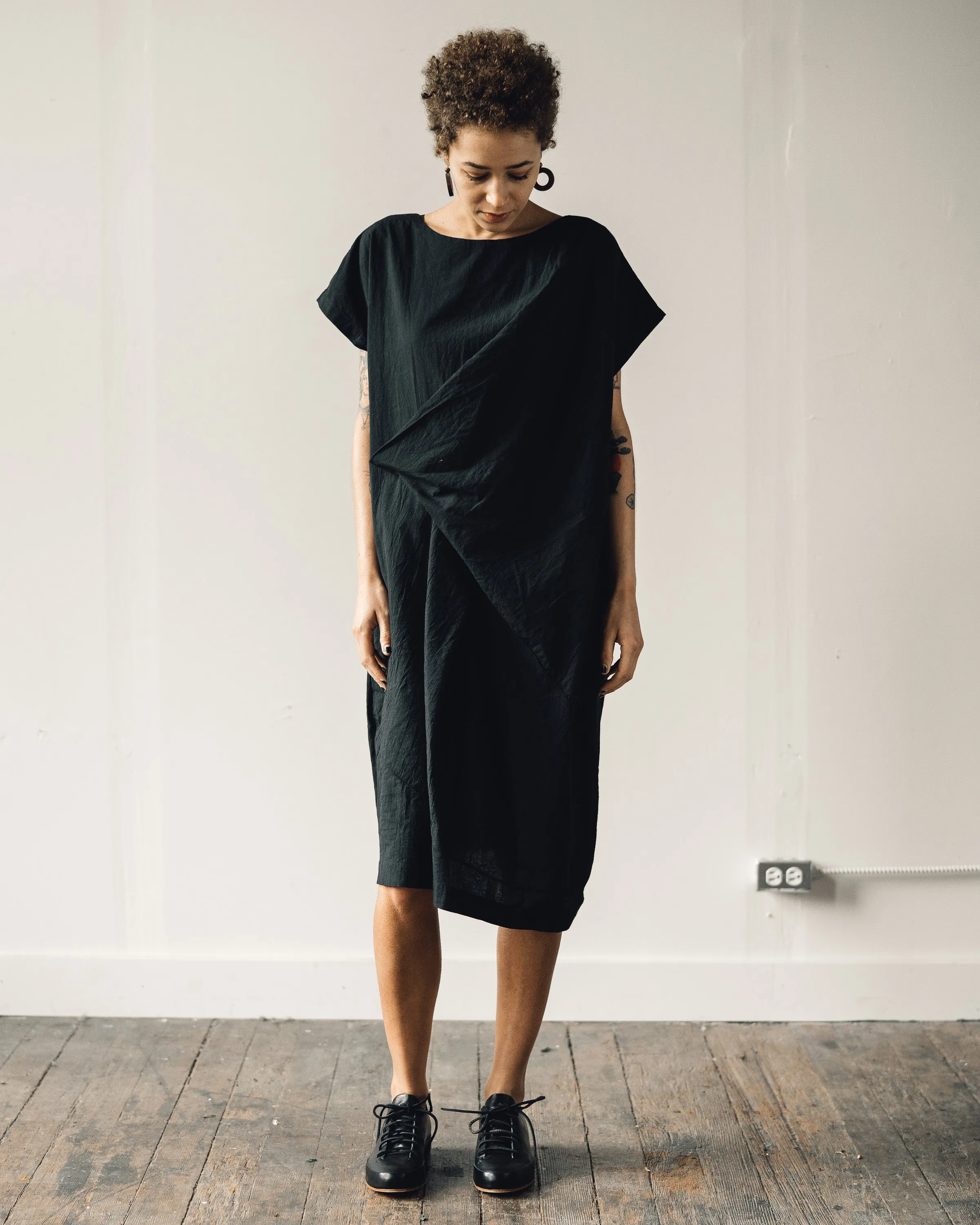 Uzi Wave Dress, Black