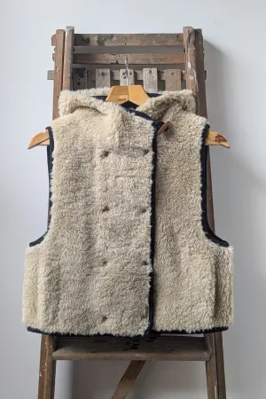 Vilhelm Ecru Faux-Fur Hooded Gilet