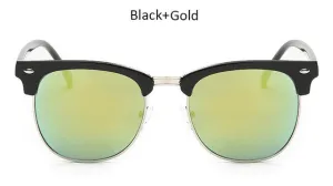 Vintage Half-Frame Mirror Sunglasses