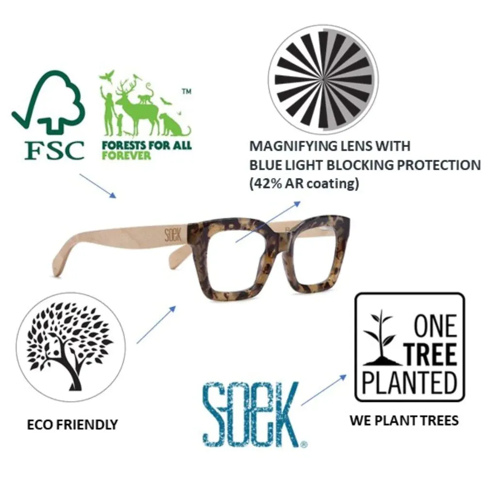 WINEGLASS BAY -  Wooden Blue Light Blocking Magnifying Reader