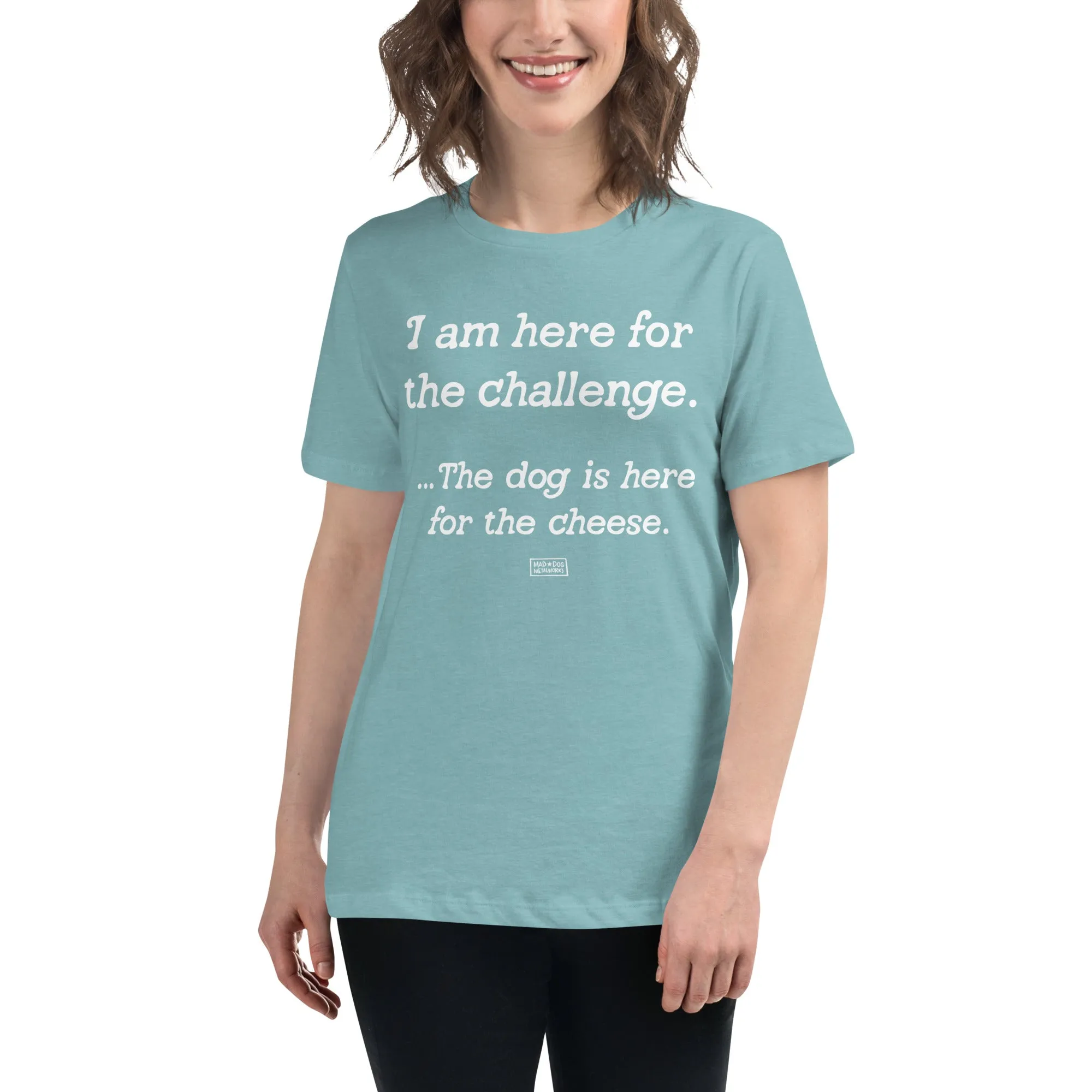 women's relaxed fit t-shirt: challenge / cheese