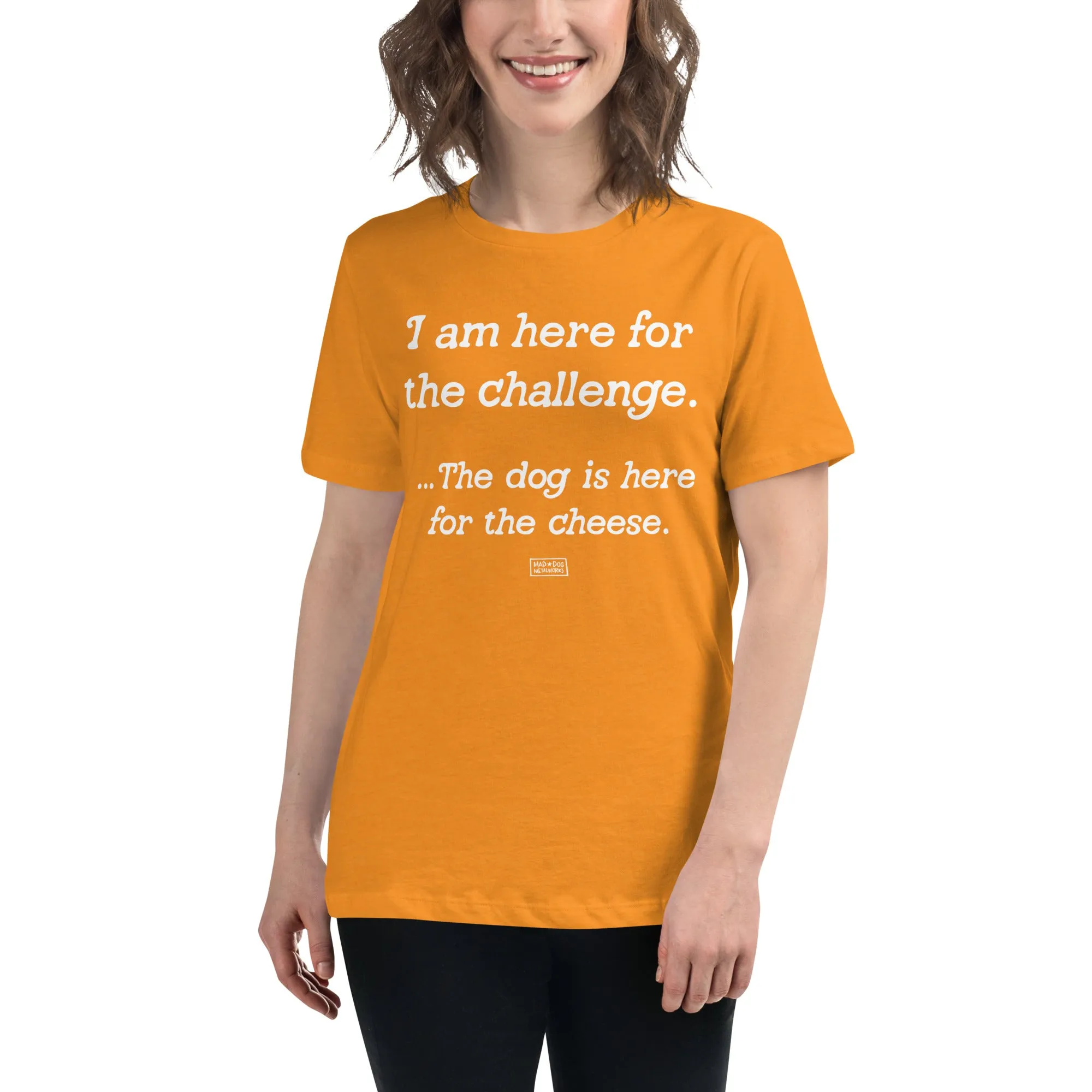 women's relaxed fit t-shirt: challenge / cheese