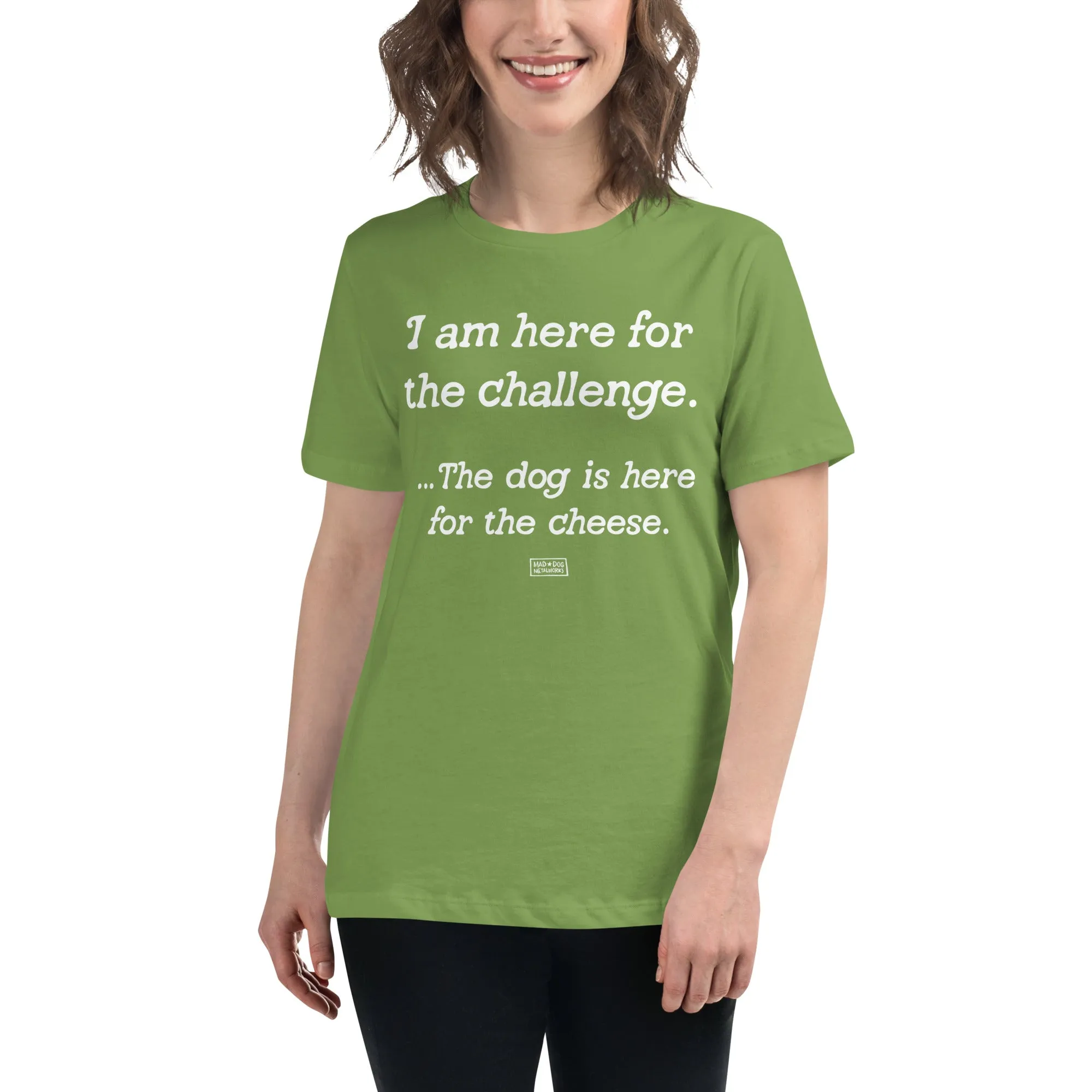 women's relaxed fit t-shirt: challenge / cheese