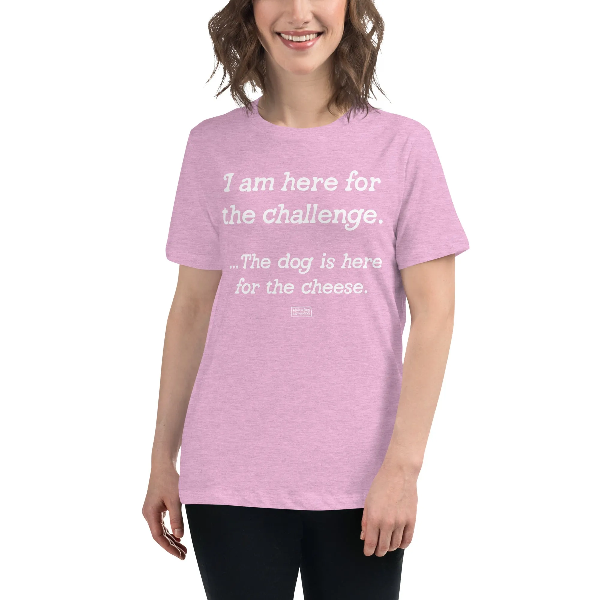 women's relaxed fit t-shirt: challenge / cheese
