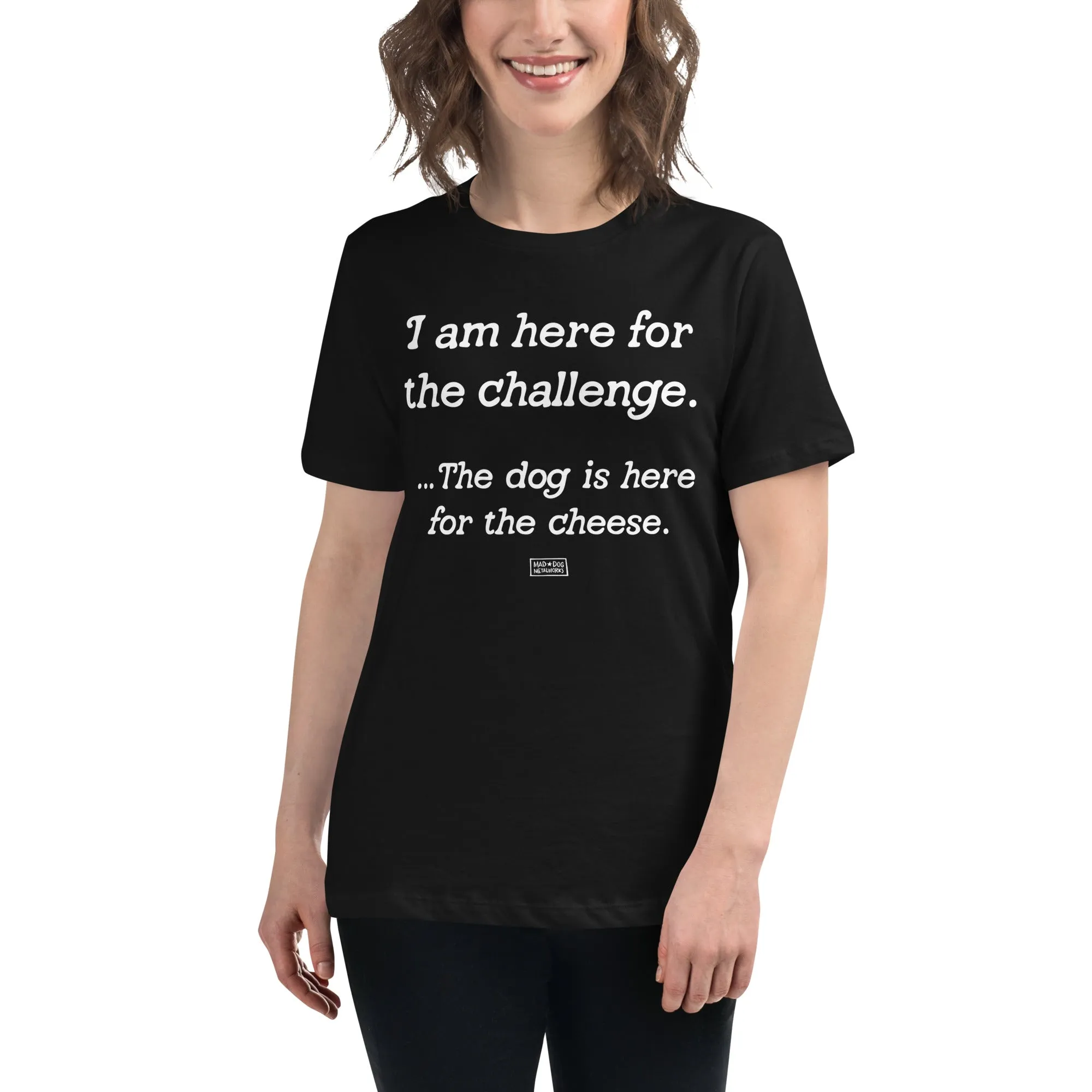 women's relaxed fit t-shirt: challenge / cheese