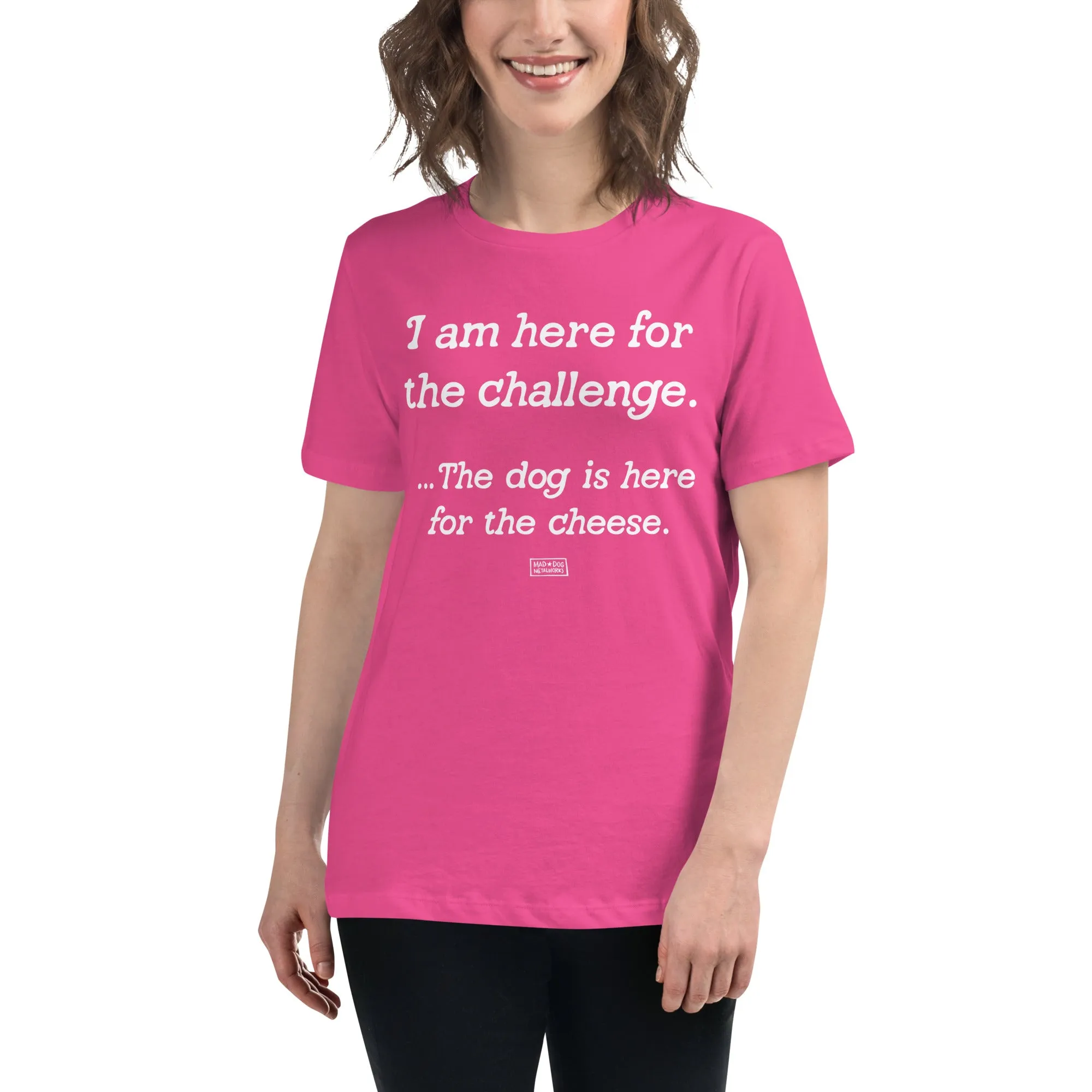 women's relaxed fit t-shirt: challenge / cheese