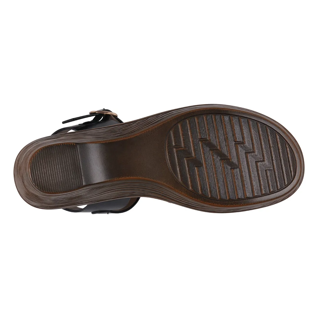 Women's West Black Wedge Sandals